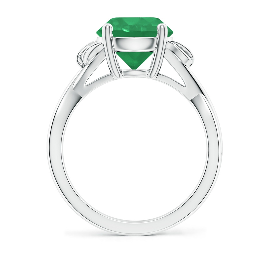 9mm A Nature Inspired Emerald Crossover Ring with Leaf Motifs in P950 Platinum side 199