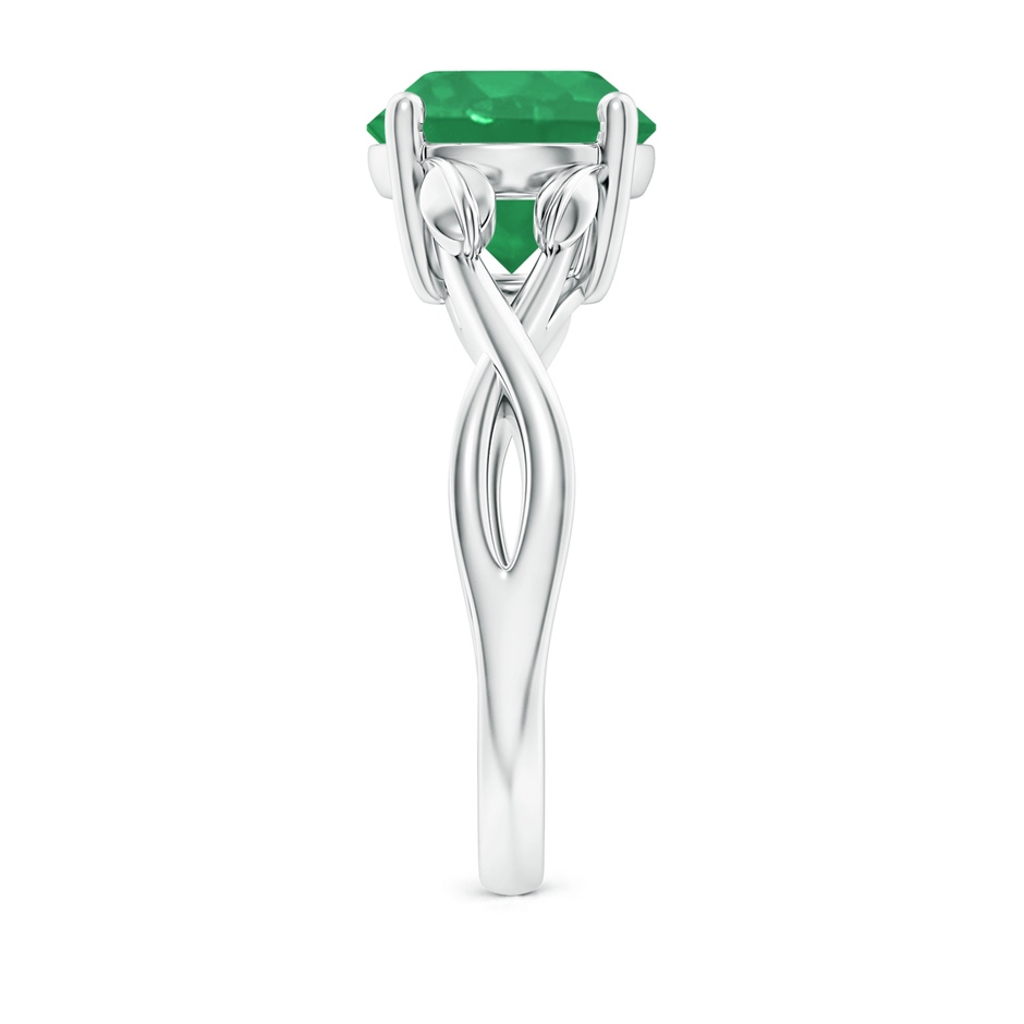 9mm A Nature Inspired Emerald Crossover Ring with Leaf Motifs in P950 Platinum side 299