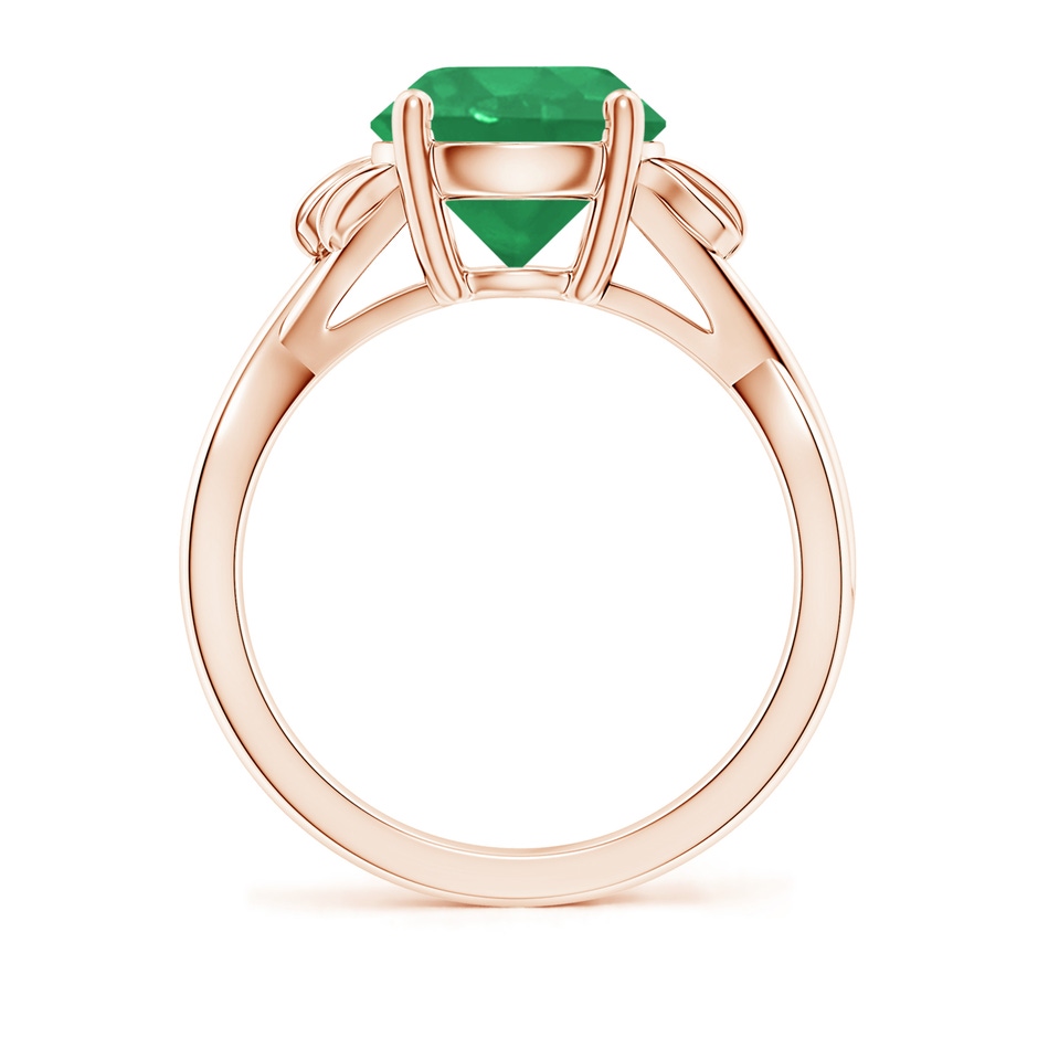 9mm A Nature Inspired Emerald Crossover Ring with Leaf Motifs in Rose Gold side 199