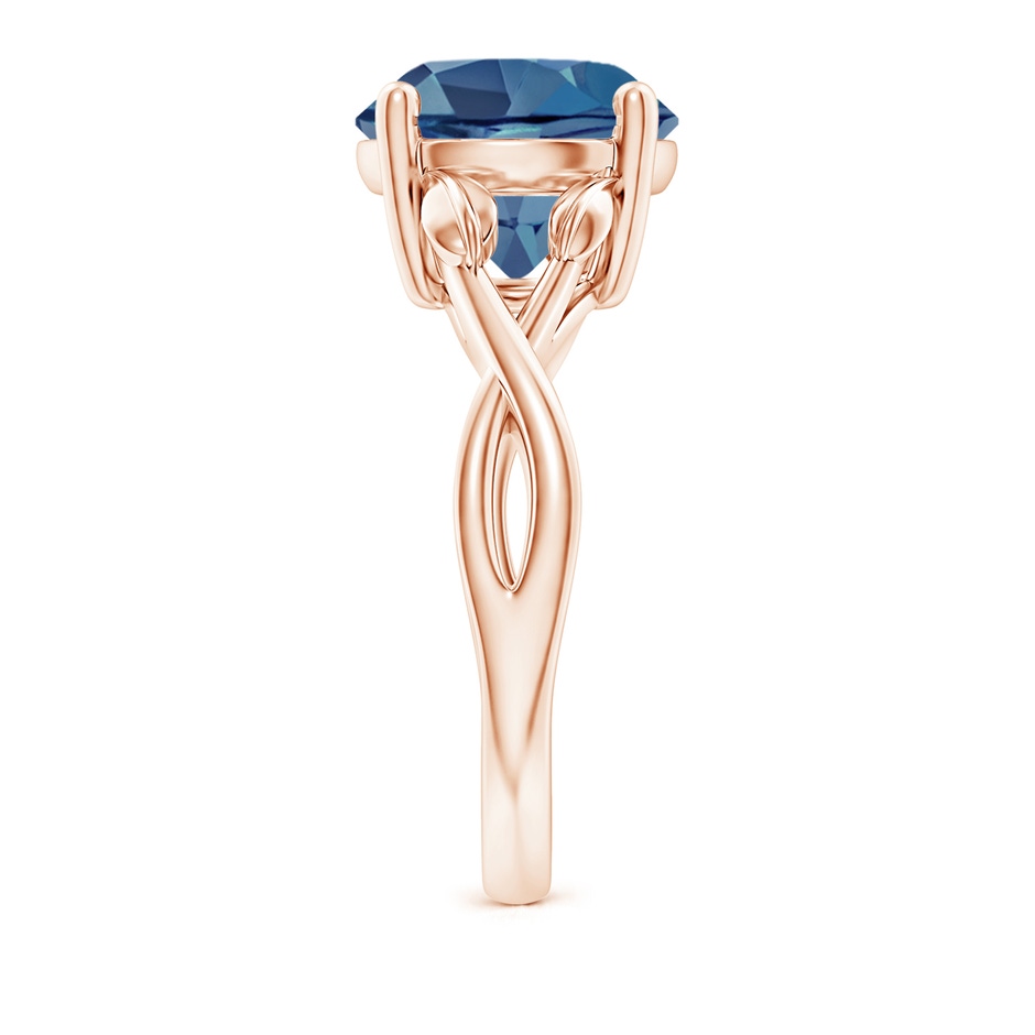 10mm A Nature Inspired London Blue Topaz Crossover Ring with Leaf Motifs in Rose Gold side 299