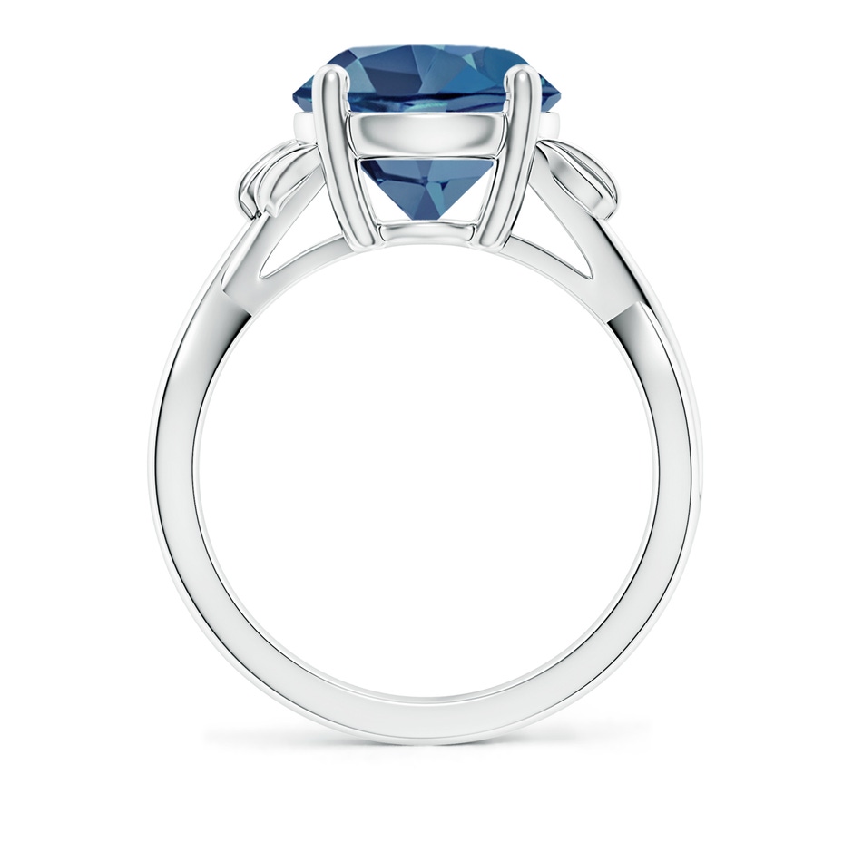 10mm A Nature Inspired London Blue Topaz Crossover Ring with Leaf Motifs in White Gold side 199
