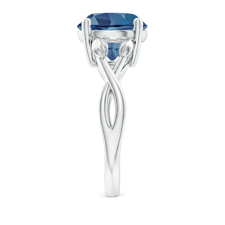 10mm A Nature Inspired London Blue Topaz Crossover Ring with Leaf Motifs in White Gold side 299