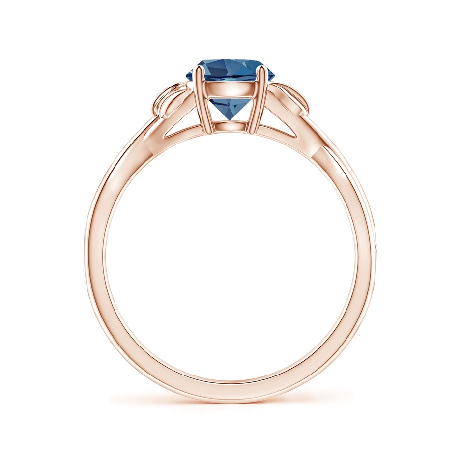 6mm A Nature Inspired London Blue Topaz Crossover Ring with Leaf Motifs in Rose Gold side 199