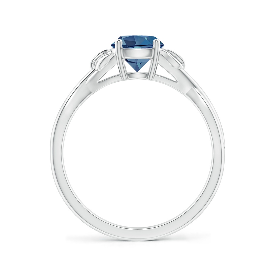 6mm A Nature Inspired London Blue Topaz Crossover Ring with Leaf Motifs in White Gold side 199