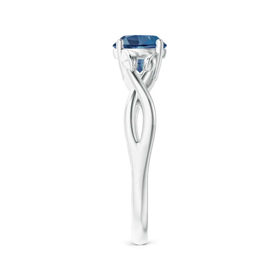 6mm A Nature Inspired London Blue Topaz Crossover Ring with Leaf Motifs in White Gold side 299