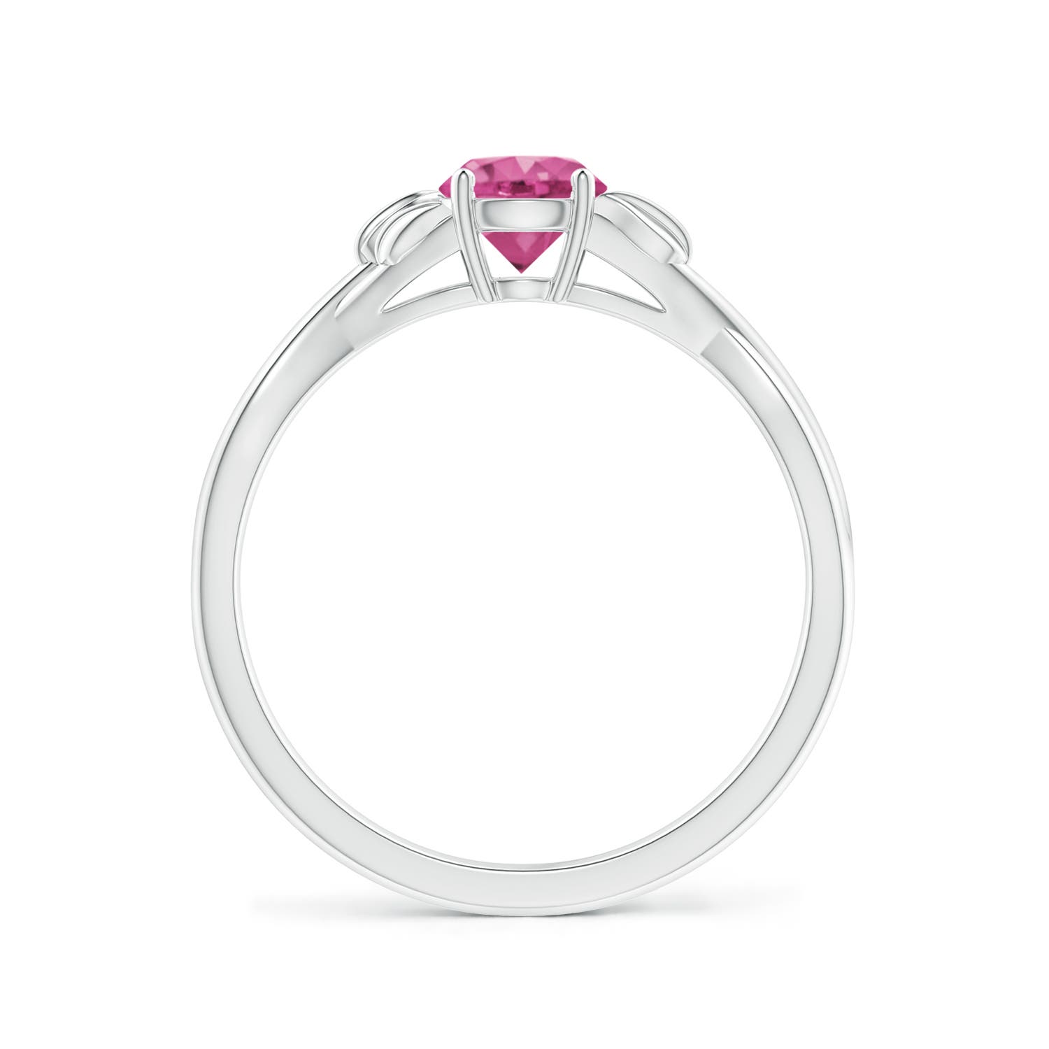 AAAA - Pink Sapphire / 0.6 CT / 14 KT White Gold