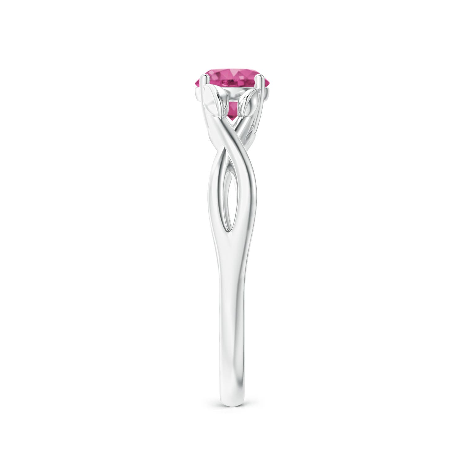 AAAA - Pink Sapphire / 0.6 CT / 14 KT White Gold