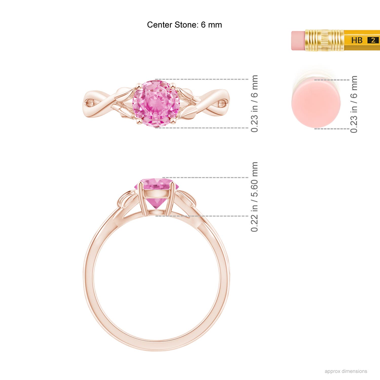 A - Pink Sapphire / 1 CT / 14 KT Rose Gold