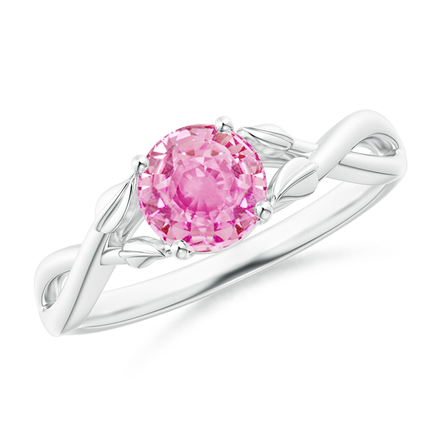 A - Pink Sapphire / 1 CT / 14 KT White Gold