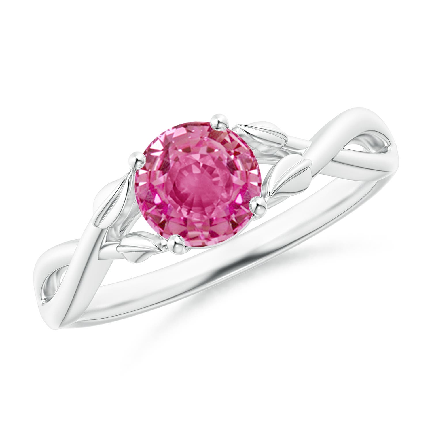 AAA - Pink Sapphire / 1 CT / 14 KT White Gold