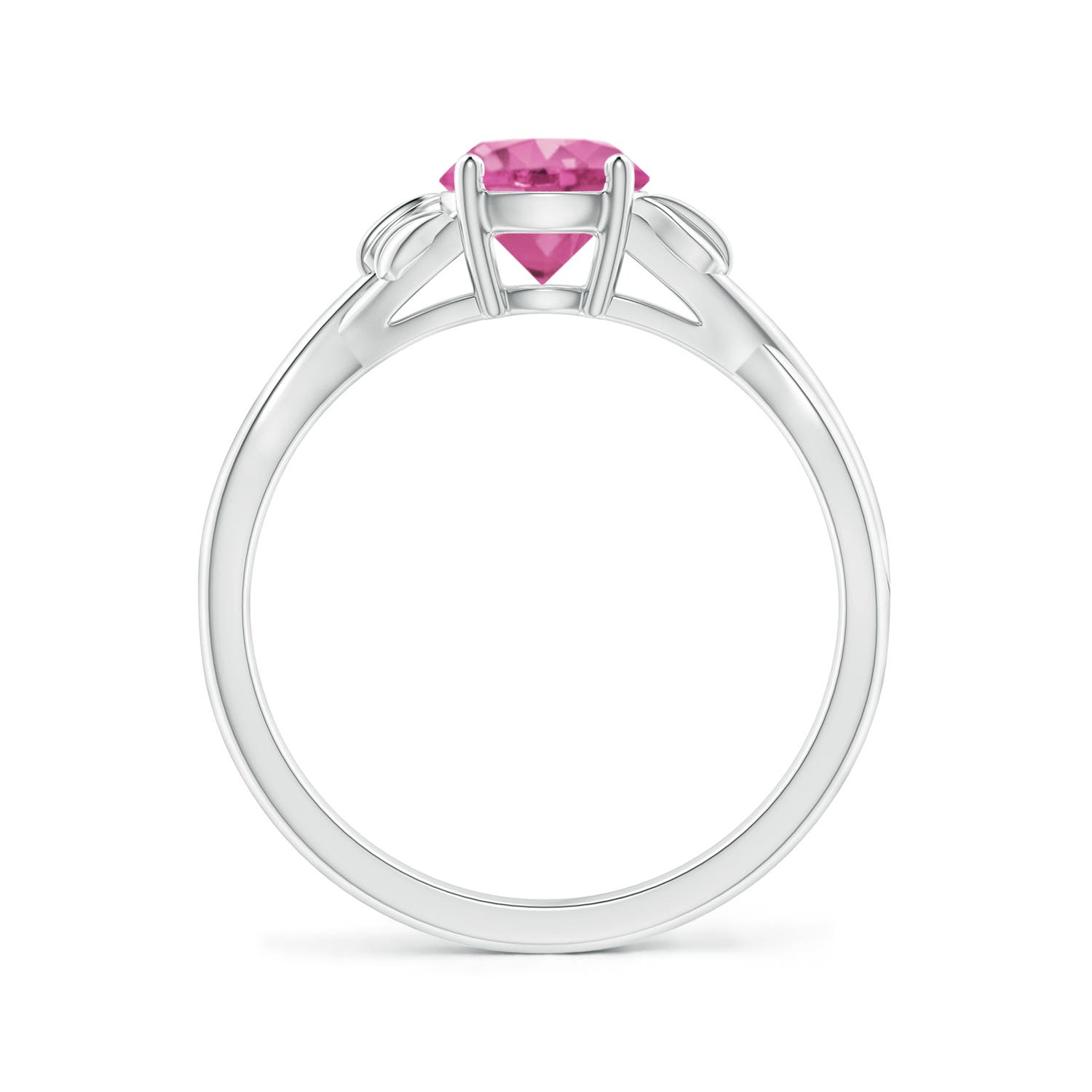 AAA - Pink Sapphire / 1 CT / 14 KT White Gold