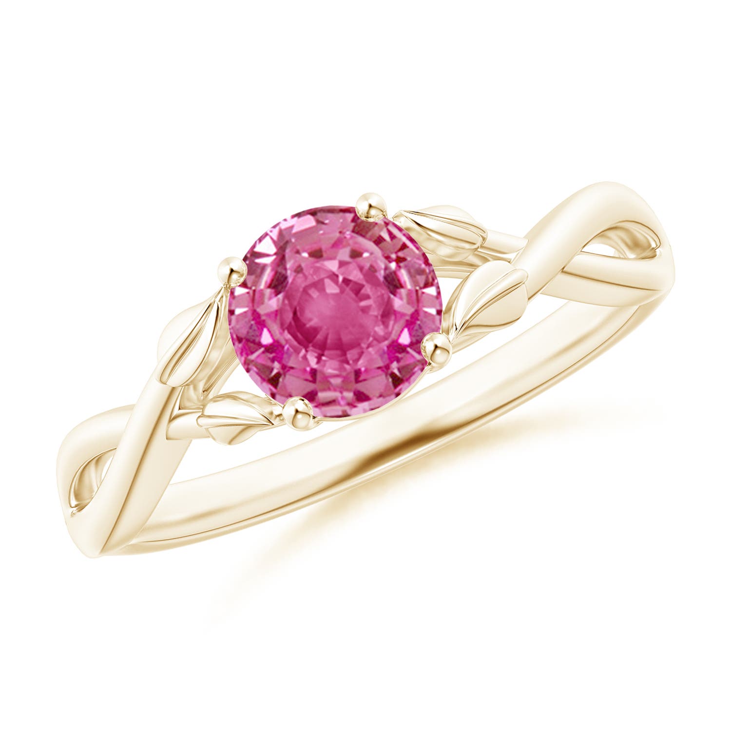 AAA - Pink Sapphire / 1 CT / 14 KT Yellow Gold