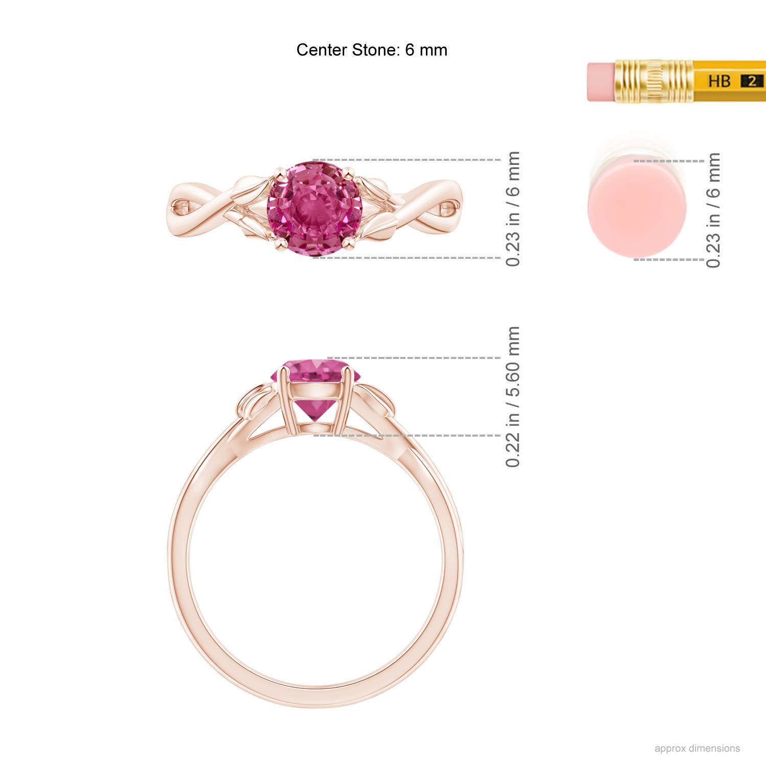 AAAA - Pink Sapphire / 1 CT / 14 KT Rose Gold