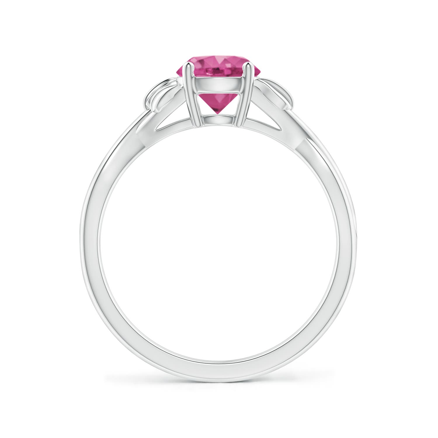 AAAA - Pink Sapphire / 1 CT / 14 KT White Gold