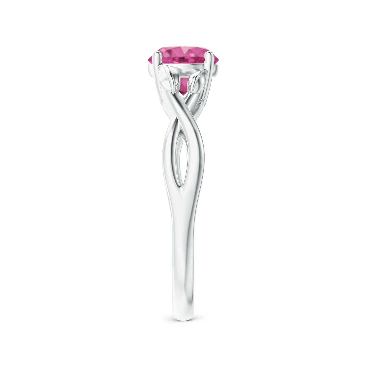 AAAA - Pink Sapphire / 1 CT / 14 KT White Gold