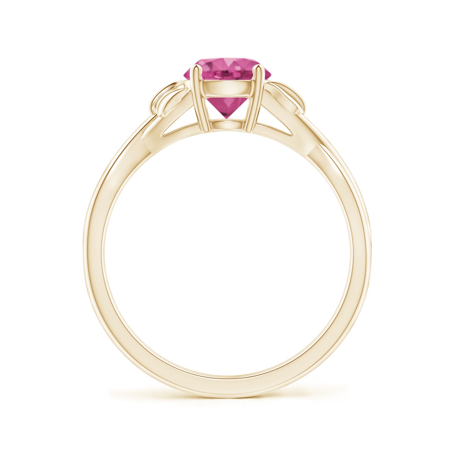 AAAA - Pink Sapphire / 1 CT / 14 KT Yellow Gold