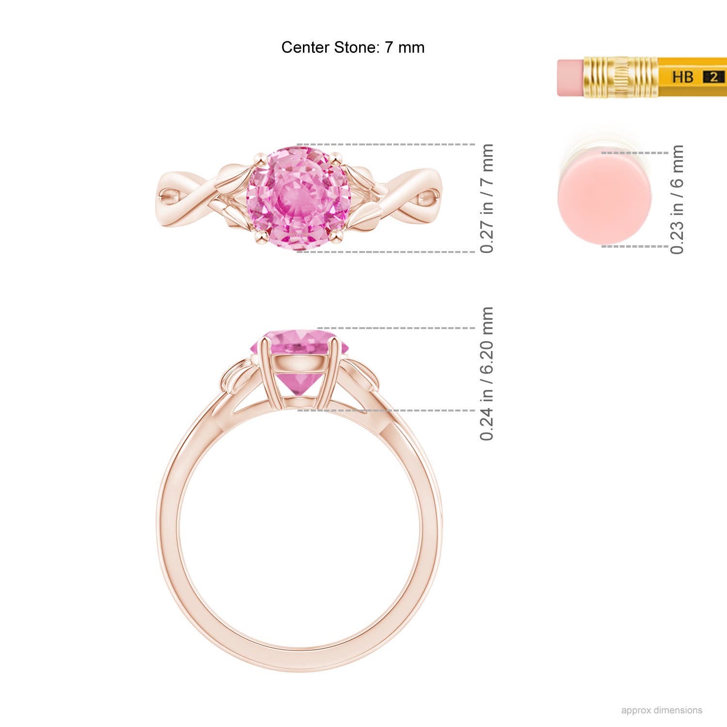 A - Pink Sapphire / 1.6 CT / 14 KT Rose Gold