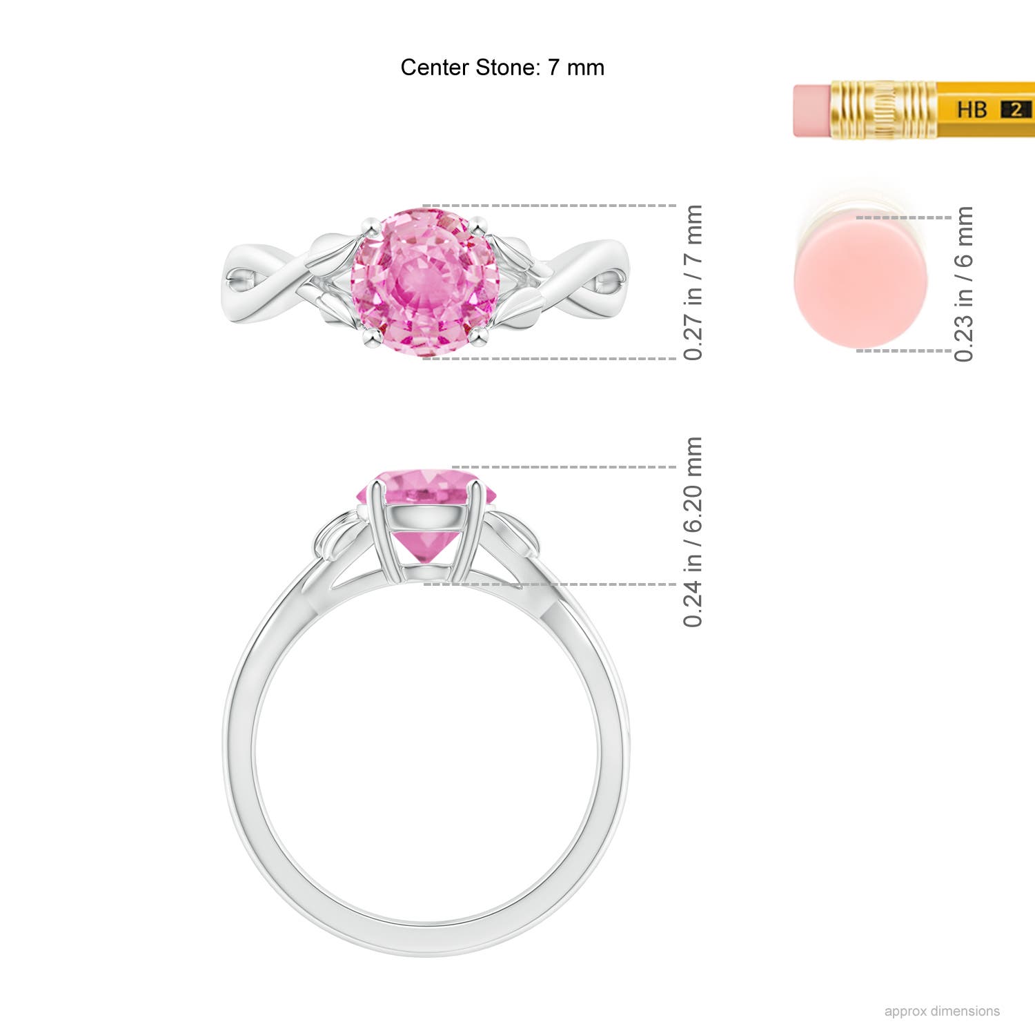 A - Pink Sapphire / 1.6 CT / 14 KT White Gold