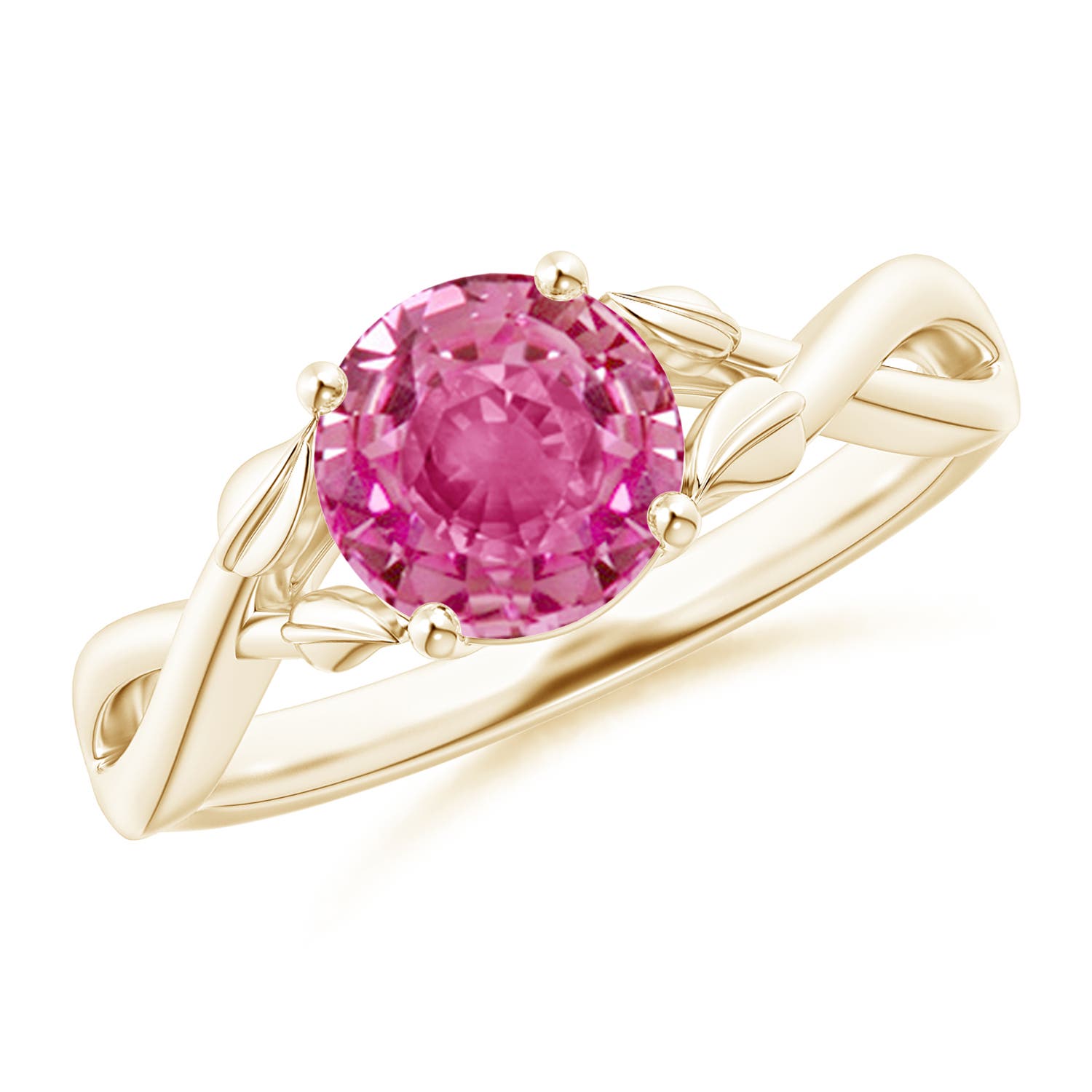 AAA - Pink Sapphire / 1.6 CT / 14 KT Yellow Gold