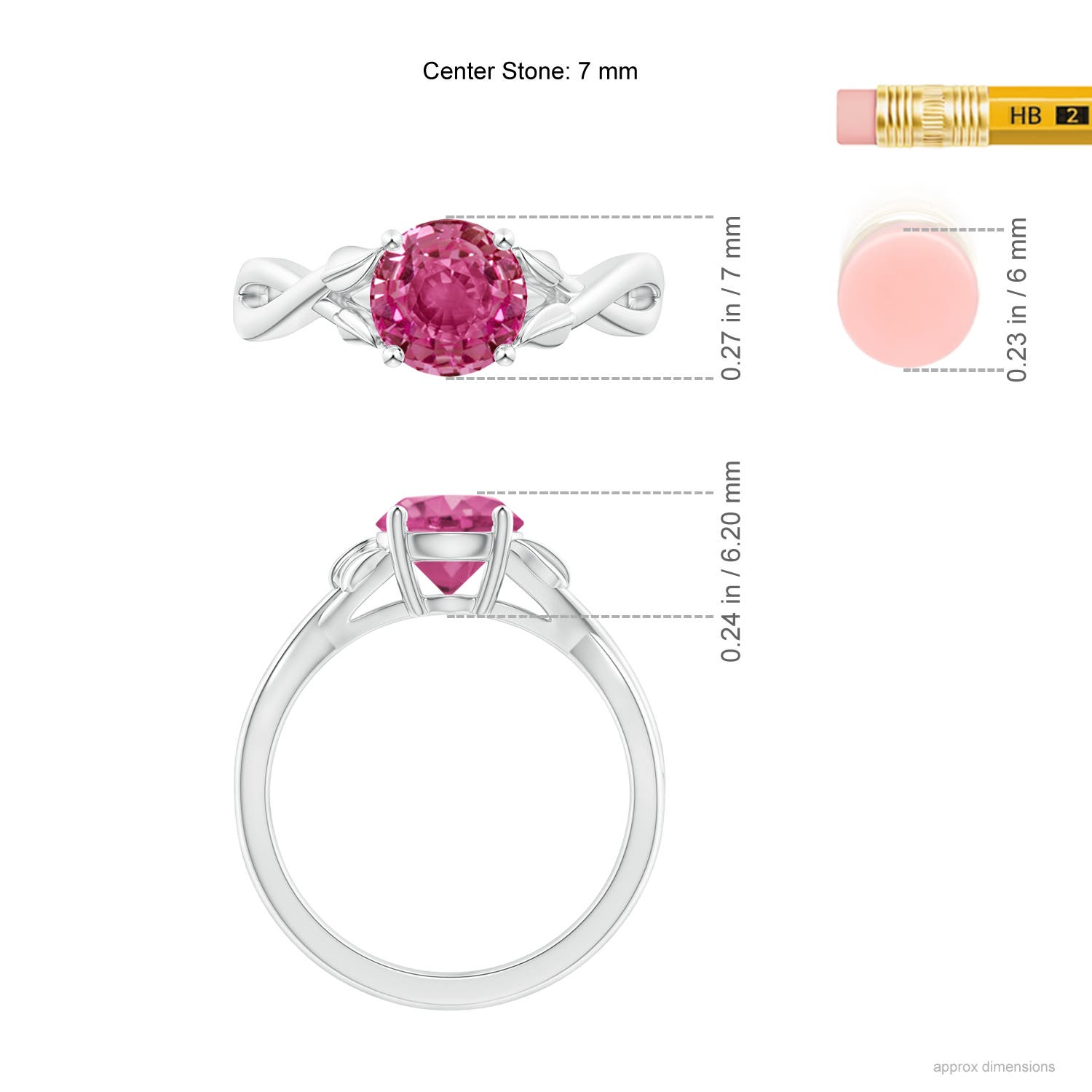 AAAA - Pink Sapphire / 1.6 CT / 14 KT White Gold