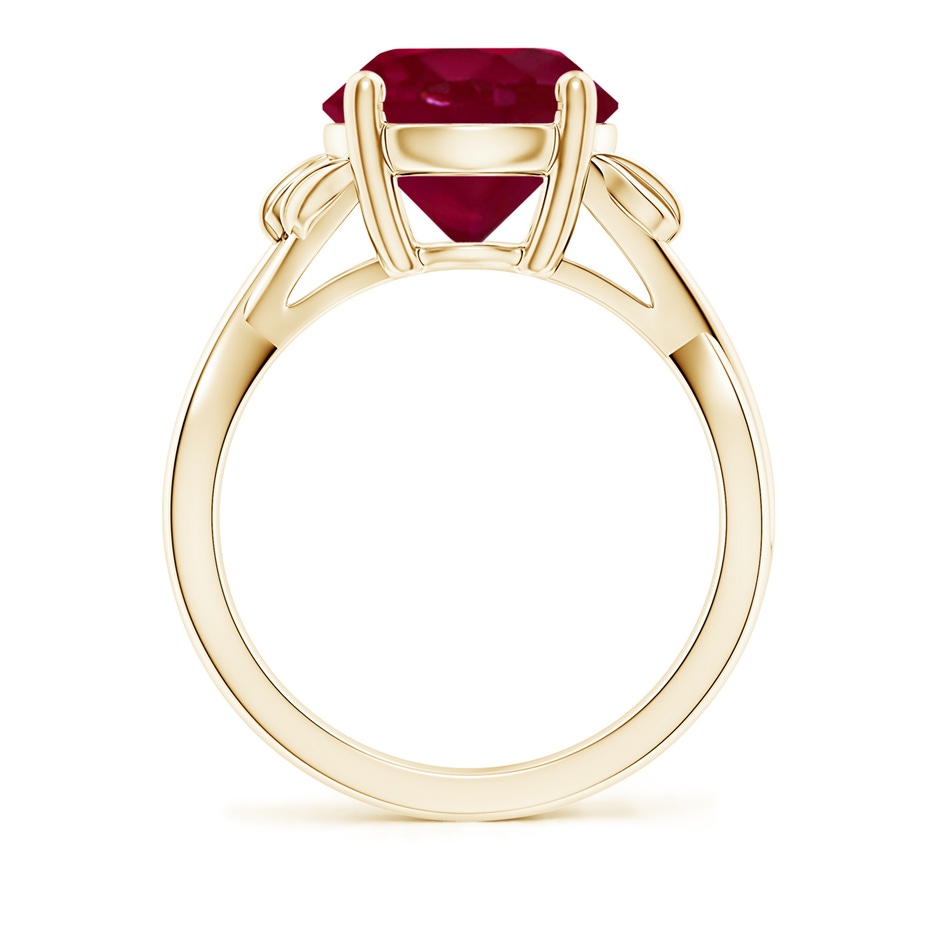 10mm A Nature Inspired Ruby Crossover Ring with Leaf Motifs in Yellow Gold side 199