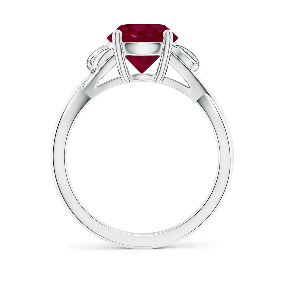 8mm A Nature Inspired Ruby Crossover Ring with Leaf Motifs in P950 Platinum side 199