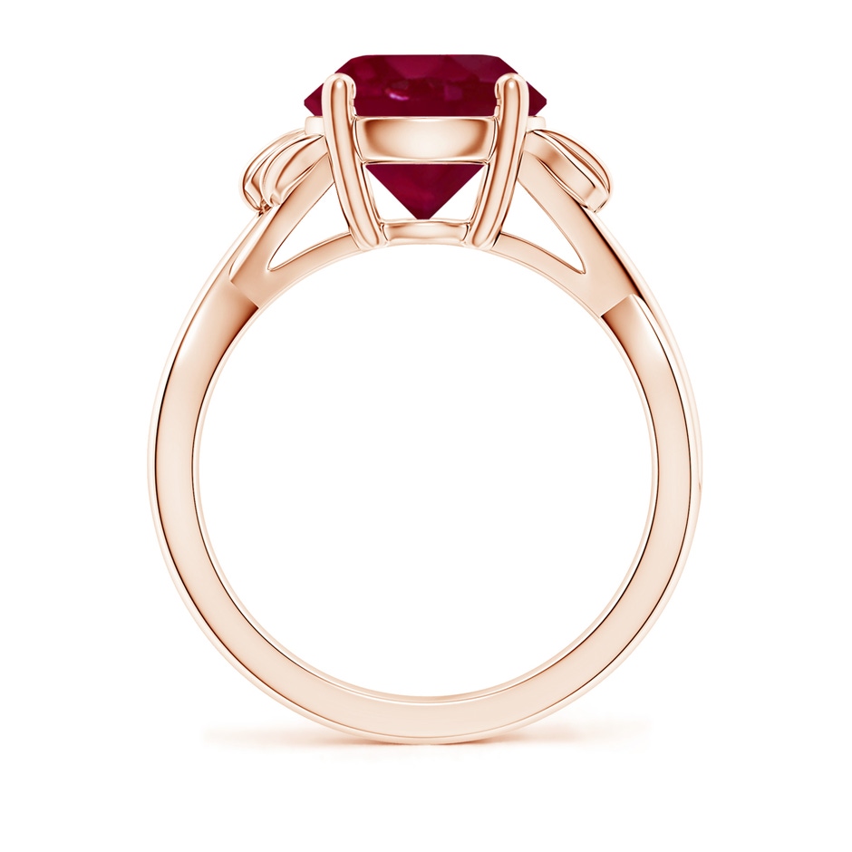 9mm A Nature Inspired Ruby Crossover Ring with Leaf Motifs in Rose Gold side 199
