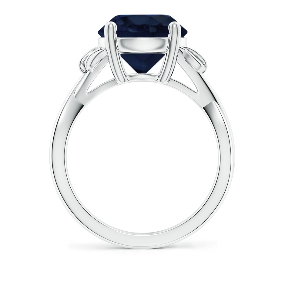 10mm A Nature Inspired Blue Sapphire Crossover Ring with Leaf Motifs in P950 Platinum side 199