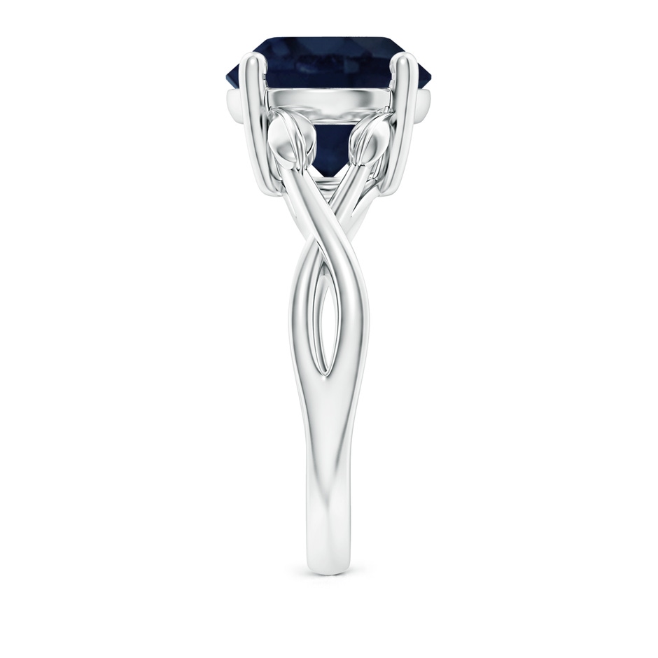 10mm A Nature Inspired Blue Sapphire Crossover Ring with Leaf Motifs in P950 Platinum side 299