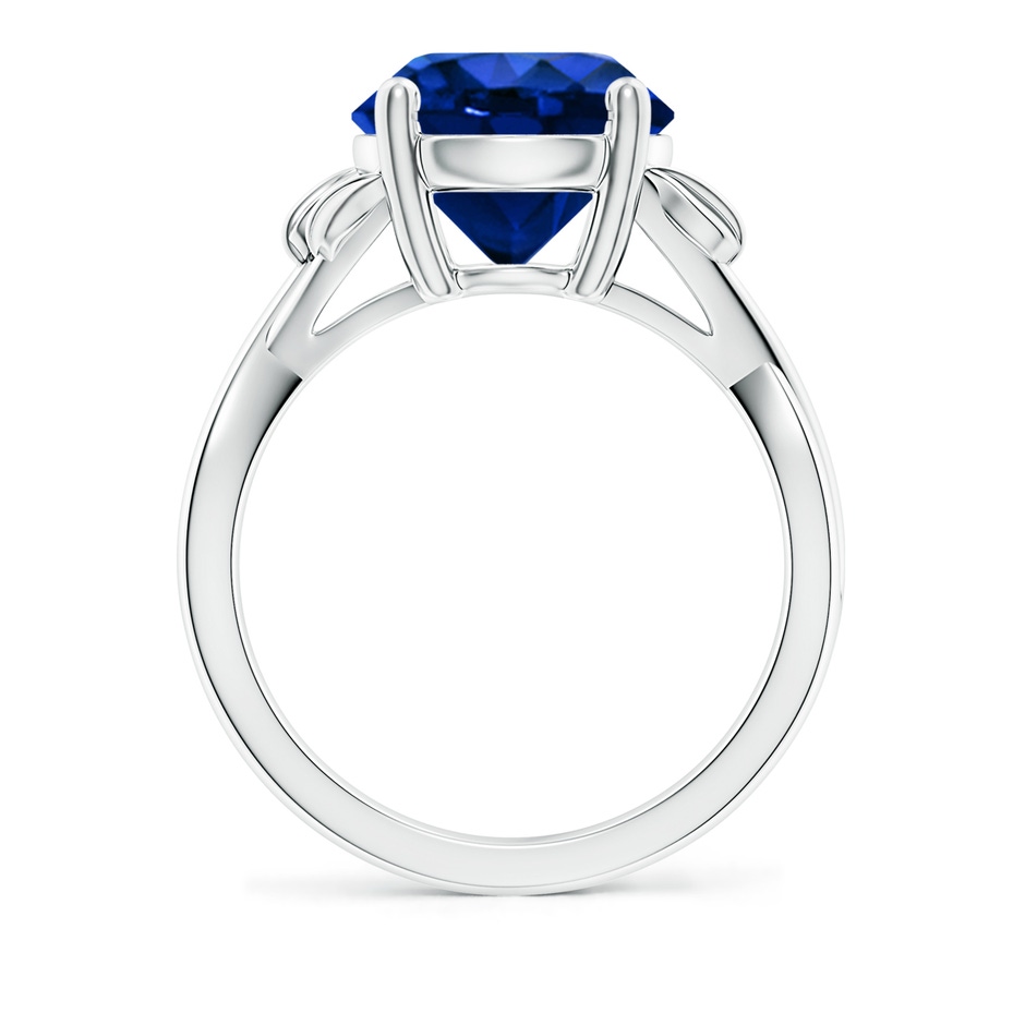 10mm AAAA Nature Inspired Blue Sapphire Crossover Ring with Leaf Motifs in P950 Platinum side 199