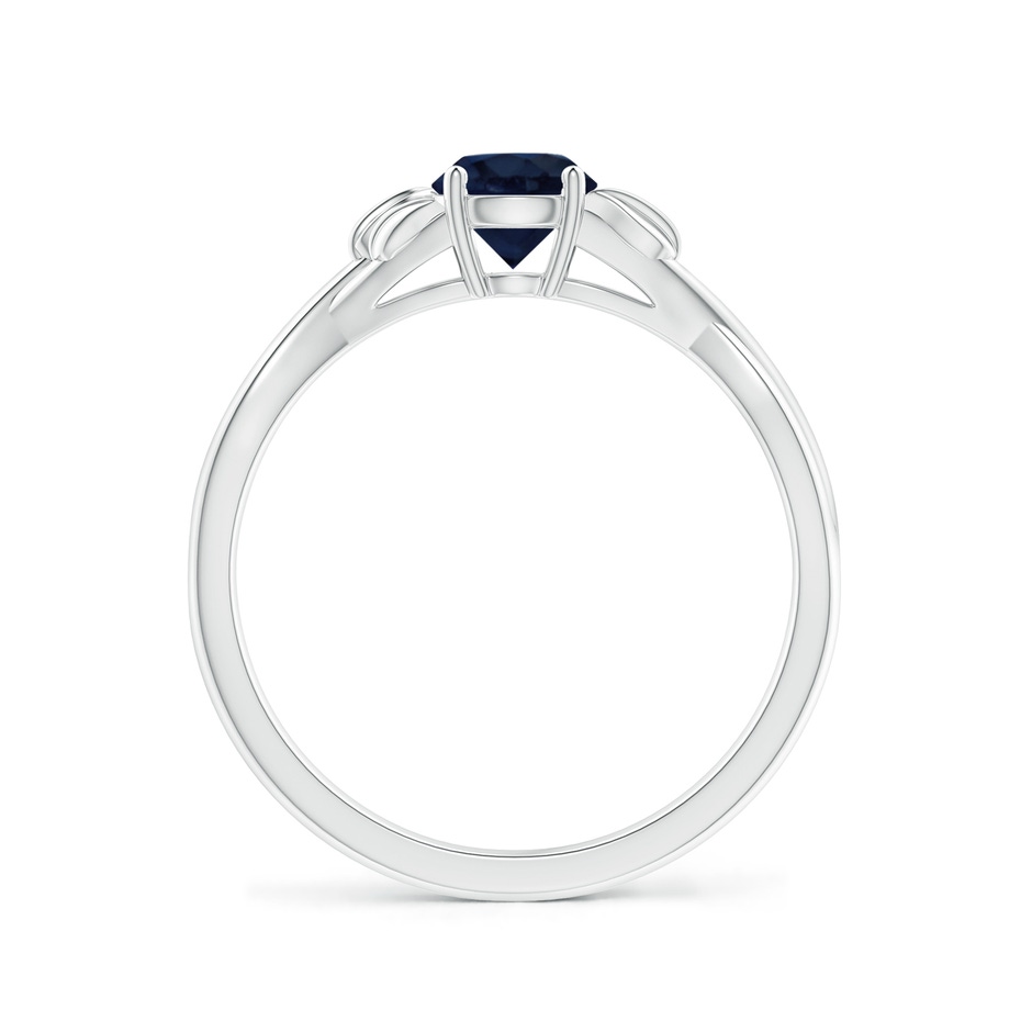 5mm A Nature Inspired Blue Sapphire Crossover Ring with Leaf Motifs in P950 Platinum side 199
