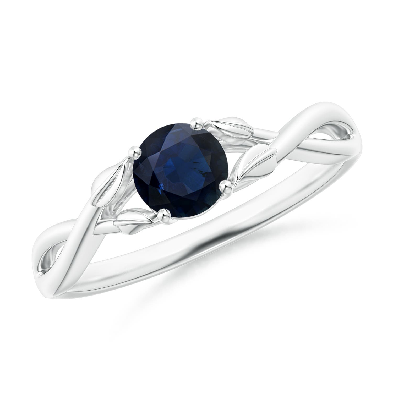 A - Blue Sapphire / 0.6 CT / 14 KT White Gold