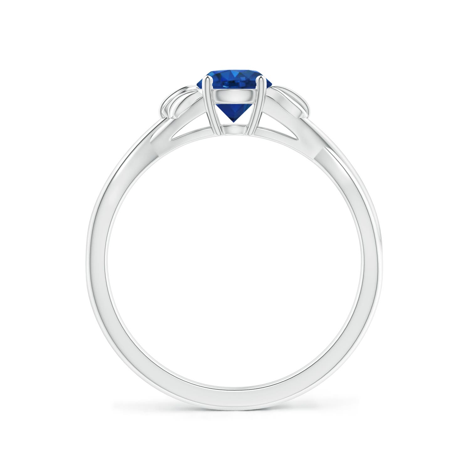 AAA - Blue Sapphire / 0.6 CT / 14 KT White Gold