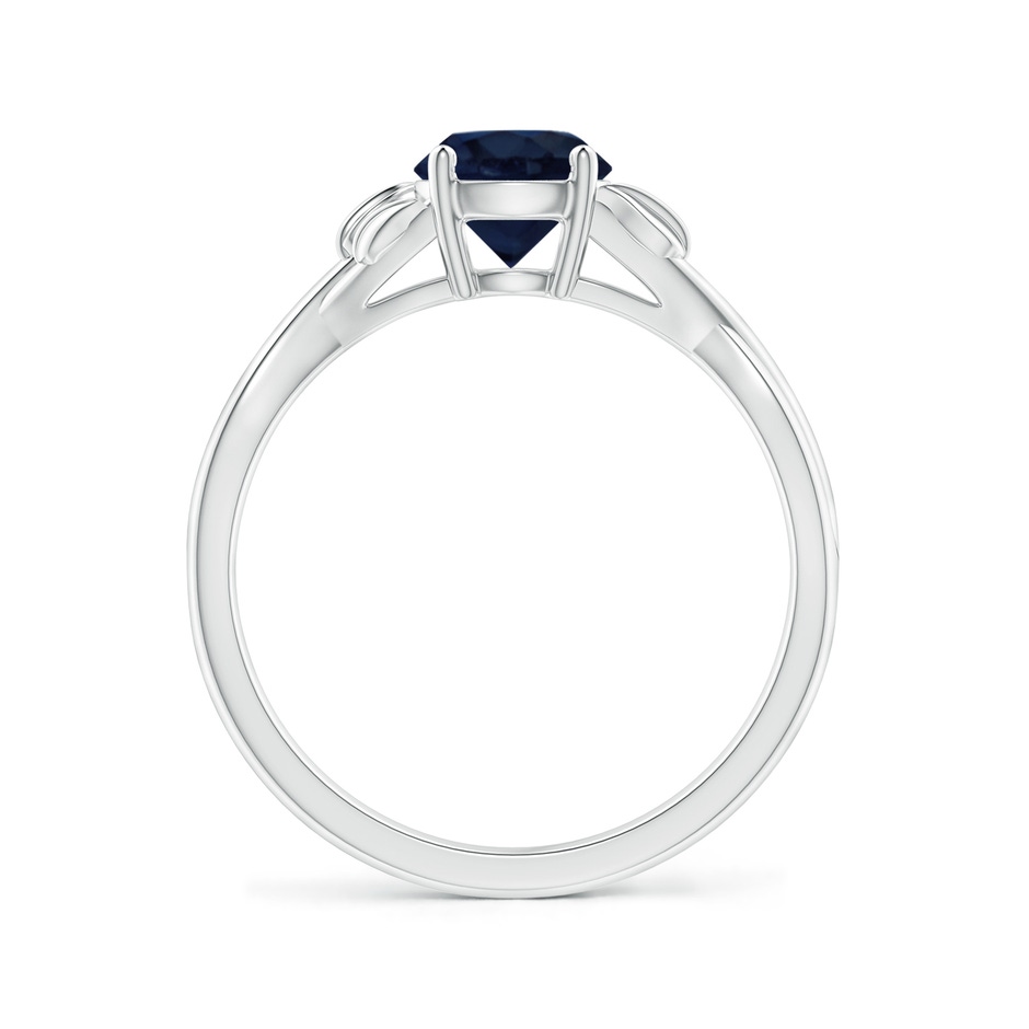 6mm A Nature Inspired Blue Sapphire Crossover Ring with Leaf Motifs in P950 Platinum side 199