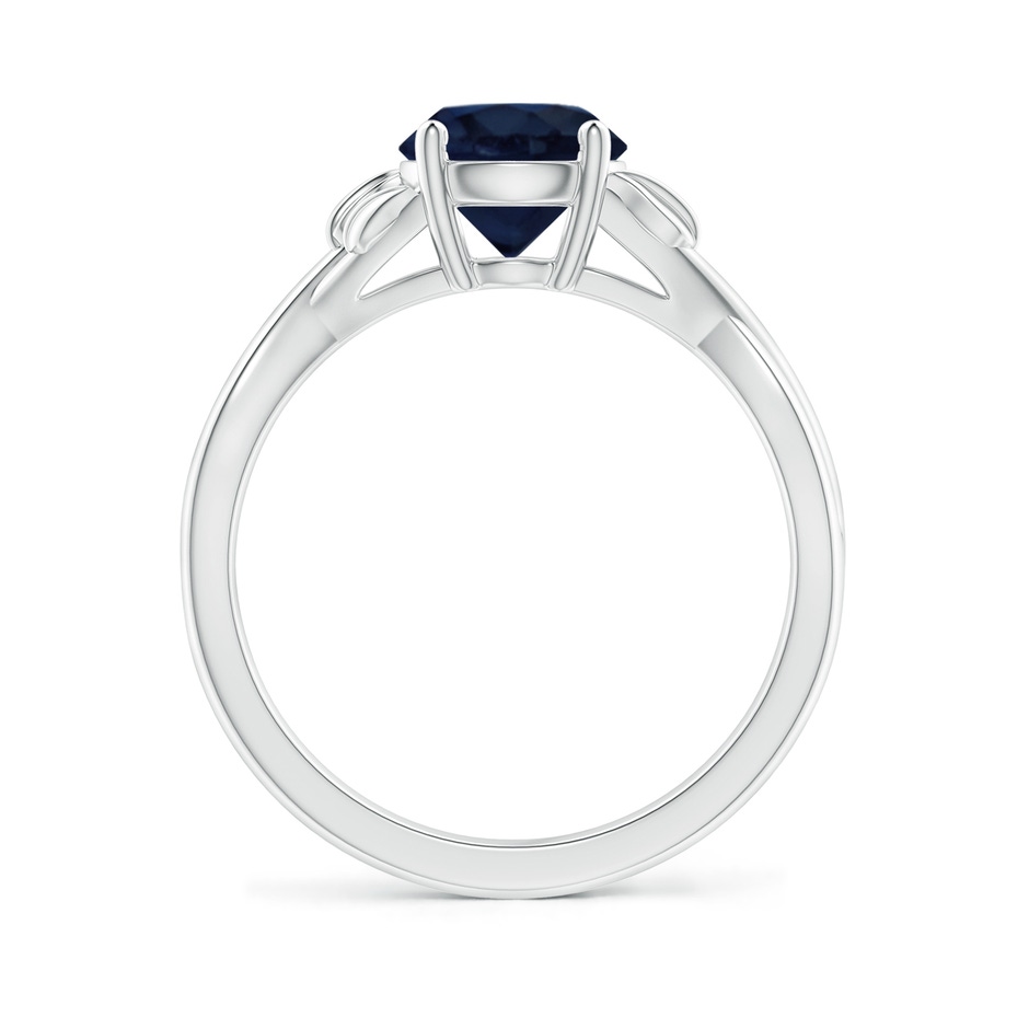7mm A Nature Inspired Blue Sapphire Crossover Ring with Leaf Motifs in P950 Platinum side 199