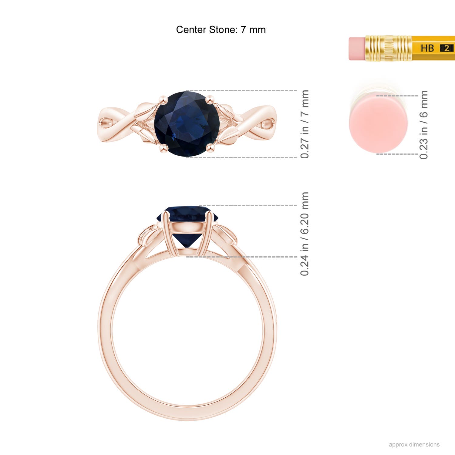 A - Blue Sapphire / 1.6 CT / 14 KT Rose Gold