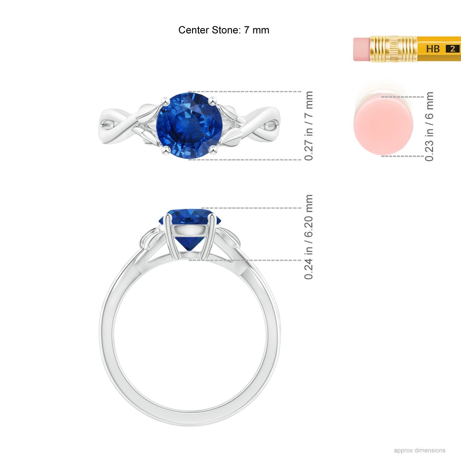 AAA - Blue Sapphire / 1.6 CT / 14 KT White Gold