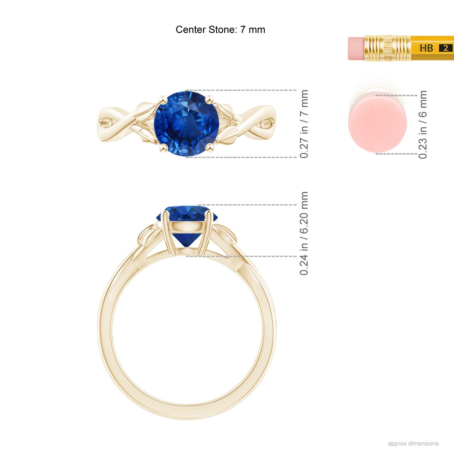 AAA - Blue Sapphire / 1.6 CT / 14 KT Yellow Gold