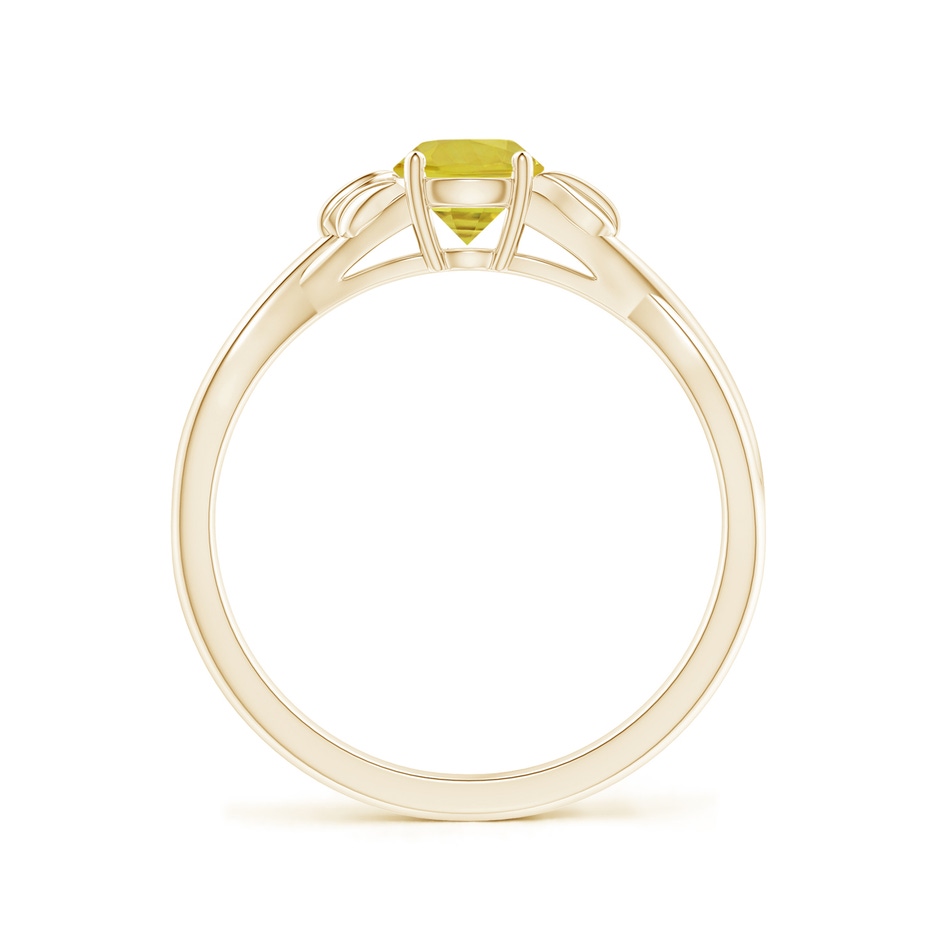 5mm A Nature Inspired Yellow Sapphire Ring with Leaf Motifs in Yellow Gold side-1