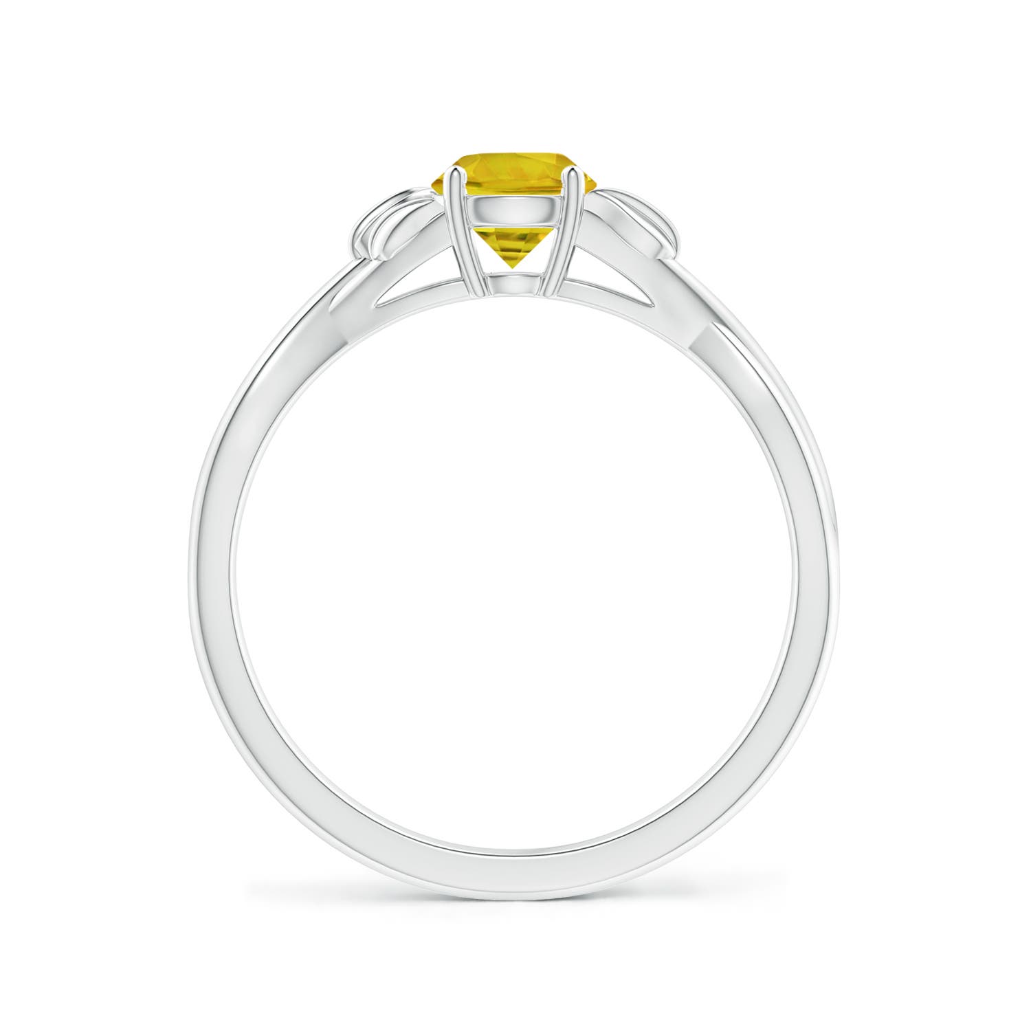 AAAA - Yellow Sapphire / 0.53 CT / 14 KT White Gold