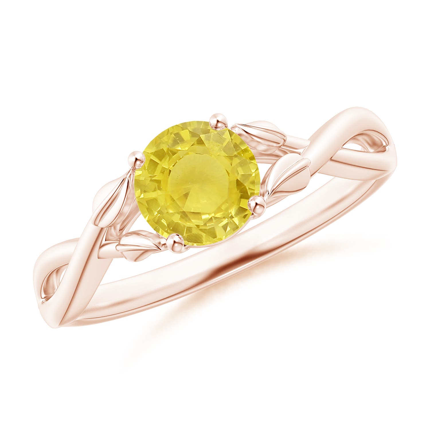 A - Yellow Sapphire / 1 CT / 14 KT Rose Gold