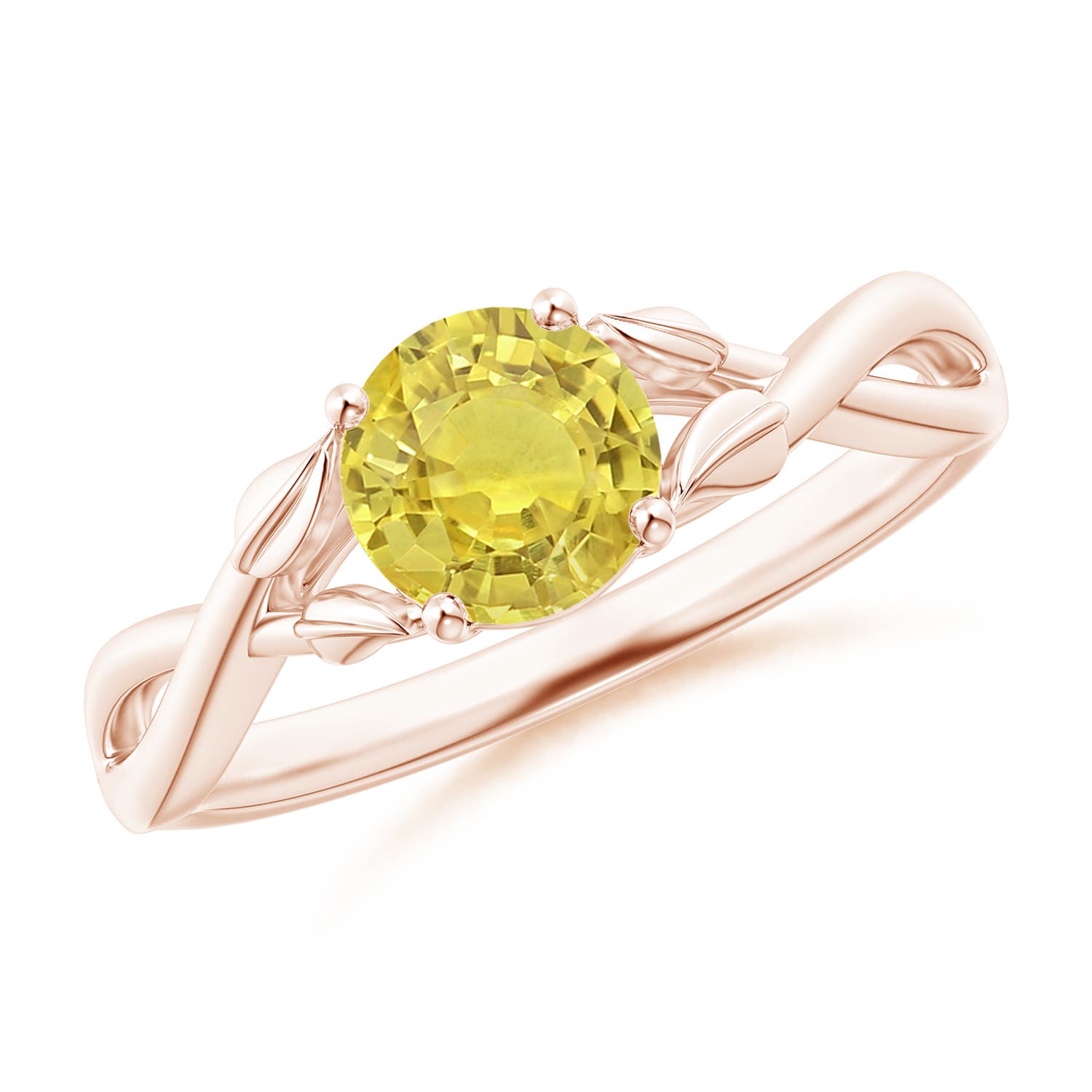 AA - Yellow Sapphire / 1 CT / 14 KT Rose Gold