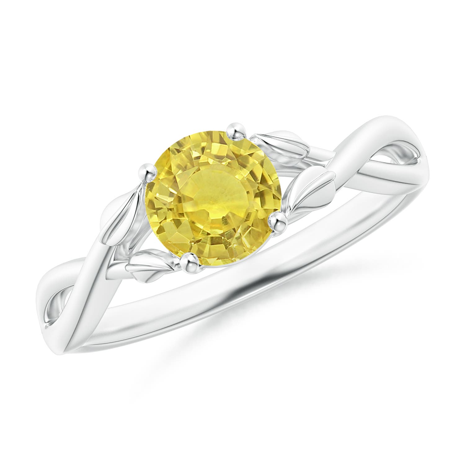 AA - Yellow Sapphire / 1 CT / 14 KT White Gold