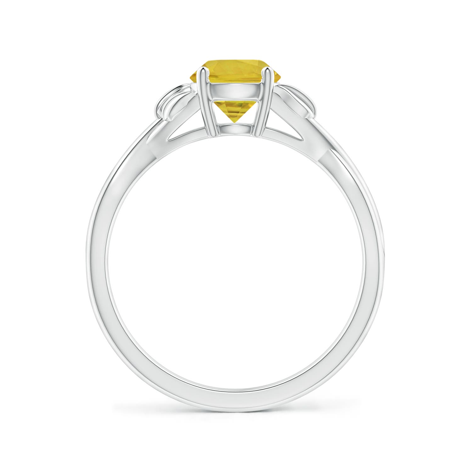 AAA - Yellow Sapphire / 1 CT / 14 KT White Gold