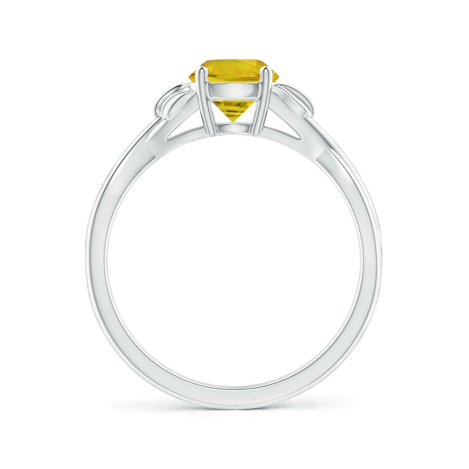 AAAA - Yellow Sapphire / 1 CT / 14 KT White Gold