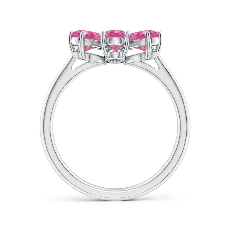 6x4mm AAA Nature Inspired Pink Sapphire & Diamond Flower Ring in White Gold side-1