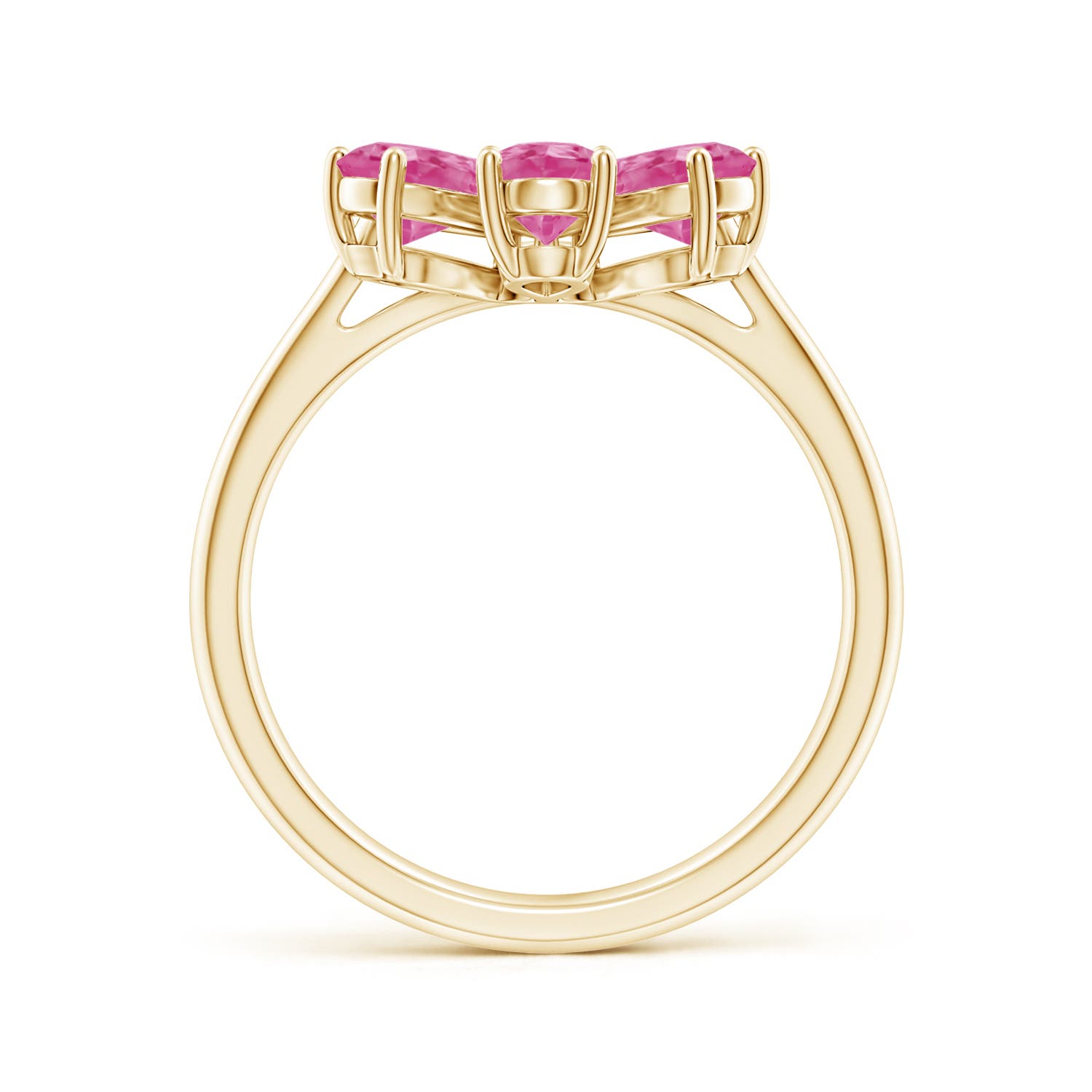 AAA - Pink Sapphire / 2.74 CT / 14 KT Yellow Gold