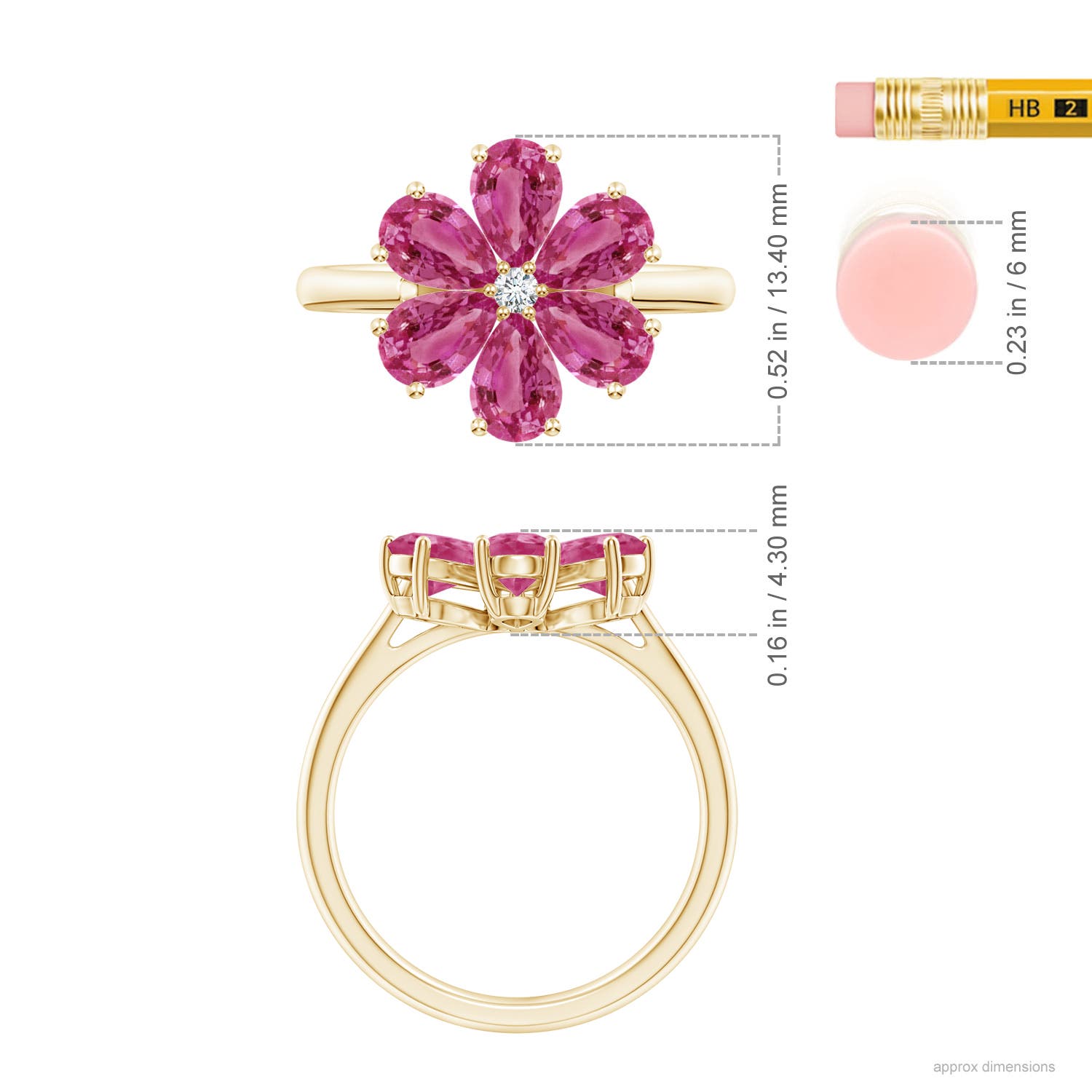 AAAA - Pink Sapphire / 2.74 CT / 14 KT Yellow Gold