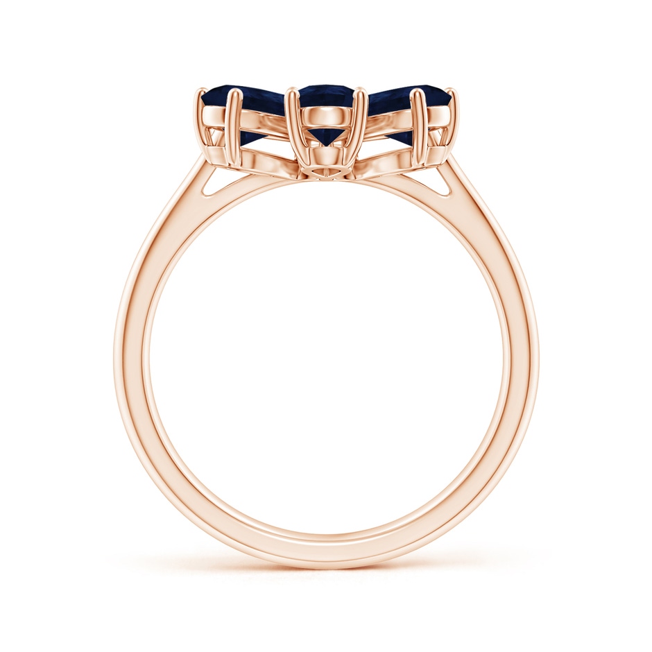 6x4mm A Nature Inspired Blue Sapphire & Diamond Flower Ring in Rose Gold side-1