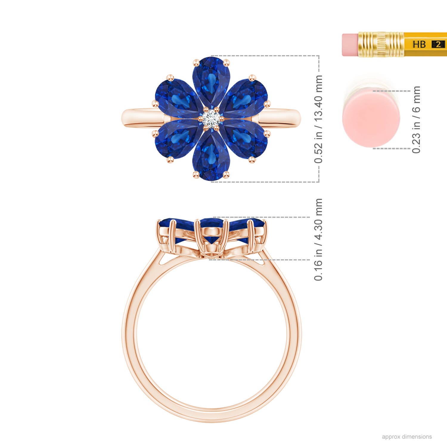 AAA - Blue Sapphire / 2.44 CT / 14 KT Rose Gold